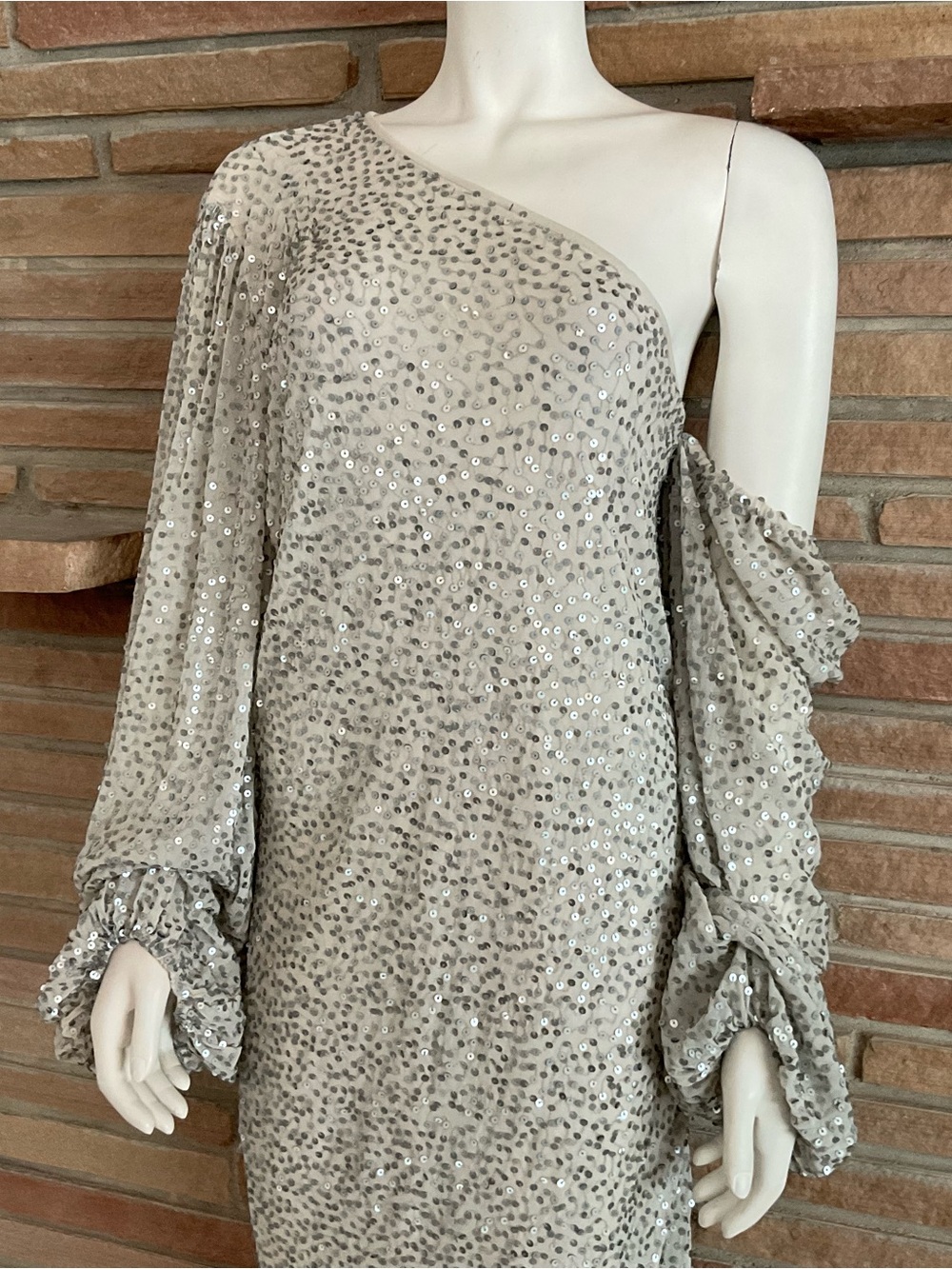 Jen’s Pirate Booty Stage Presence Sequined Dress Silver Gray Large - Flawed